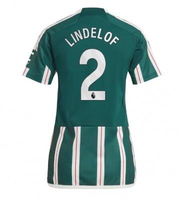 Lacne Ženy Futbalové dres Manchester United Victor Lindelof #2 2023-24 Krátky Rukáv - Preč